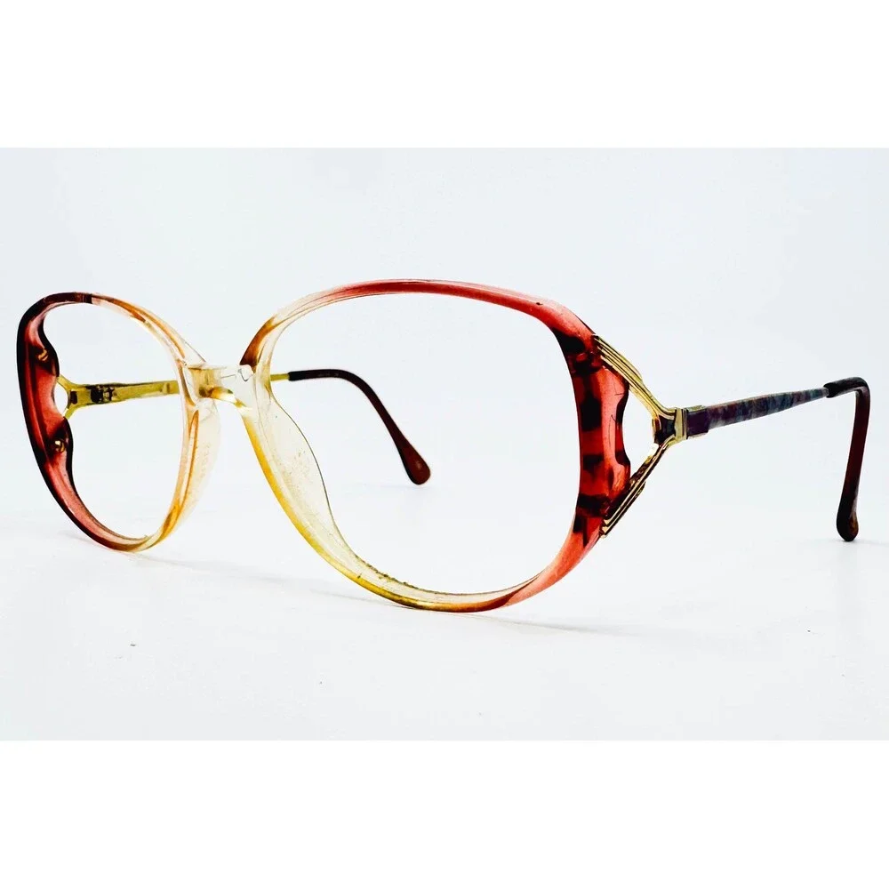 Gloria Vanderbilt Eyeglasses Womens Red Gold Vintage Zyloware 746 Frames 140